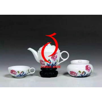 Hand Painting Flower High Quality Ceramic Rose Tea Set Made in China